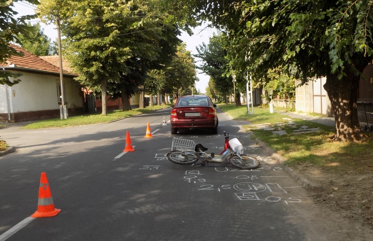 Baleset Békéscsabán, a Franklin utcában 2017. augusztus 23-án