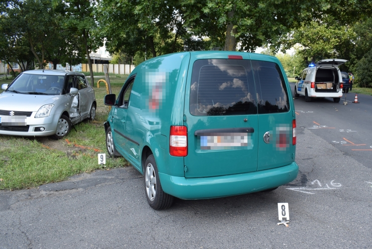 baleset Gyulán, a Kétegyházi úton, 2018. augusztus 7-én