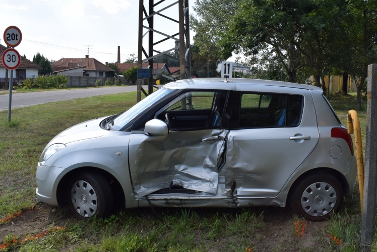 baleset Gyulán, a Kétegyházi úton, 2018. augusztus 7-én